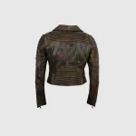 Godspeed Brown Motorcycle Jacket Back Side