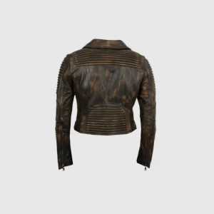 Godspeed Brown Motorcycle Jacket Back Side