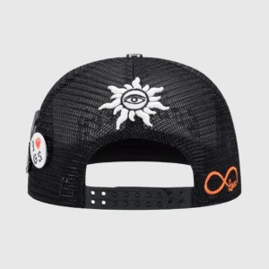 Godspeed Black and Purple Trucker Hat Back