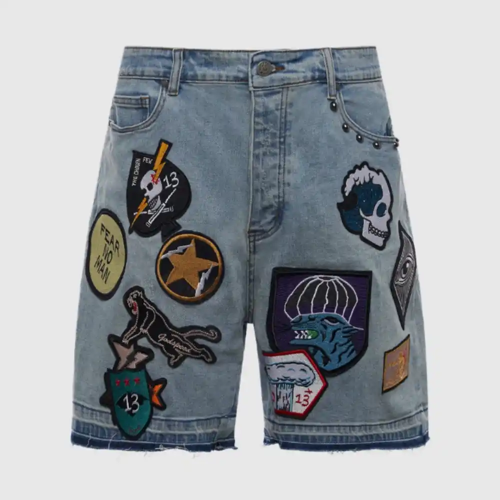 godspeed-patch-denim-shorts godspeed patch denim shorts