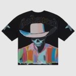 Front view of Godspeed Pastel Cowboy T-shirt in washed pastel color