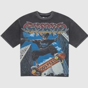 Front view of Godspeed Ollie T-shirt in black
