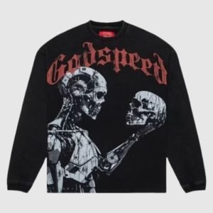 Front view of Mankind vs AI LS T-shirt showing graphic design